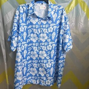 Philadelphia Phillies Shirt Men's Extra Large XL Floral Hawaiian Chevrolet EUC